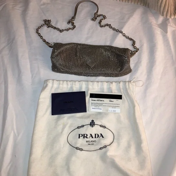 Prada silver mesh evening bag - Picture 2 of 12